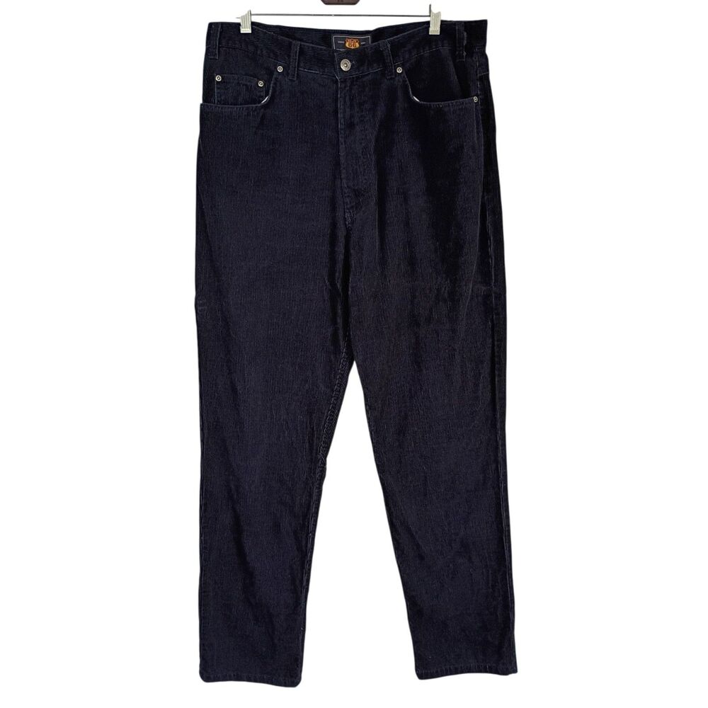 Vintage Route 66 Corduroy Pants Straight Leg High Rise Women's Sz 36/32 Black